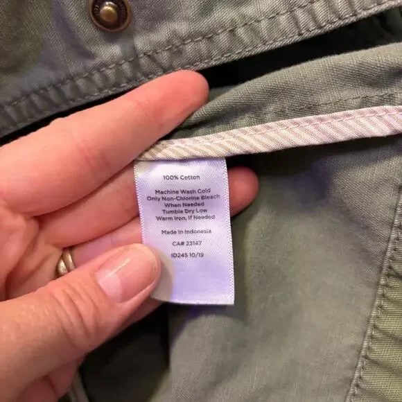 Talbots Petite Green Cinch Waist Utility Pockets Jacket Classic Design Size P - Picture 6 of 10